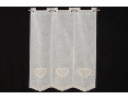 Creme heart window curtain