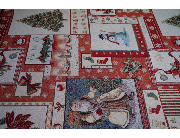 Gobelin fabric with Christmas decoration