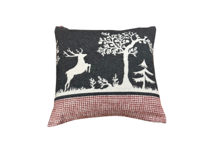 Pillowcase Deer Red Squares